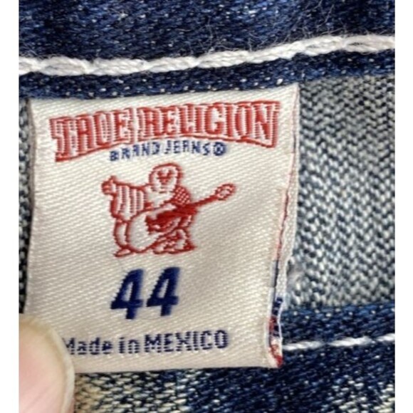 True Religion Moto Skinny Biker Jeans 44 Acid Wash Ribbed Denim Street - Picture 8 of 15